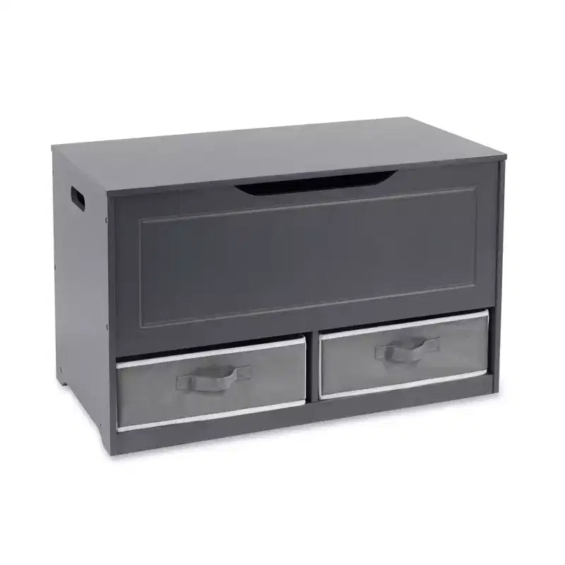 Badger Basket Up and Down Toy and Storage Box and Bench with Two Baskets Charcoal