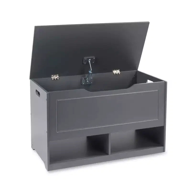 Badger Basket Banc et boîte de rangement pour jouets « Up and Down » avec deux paniers, anthracite