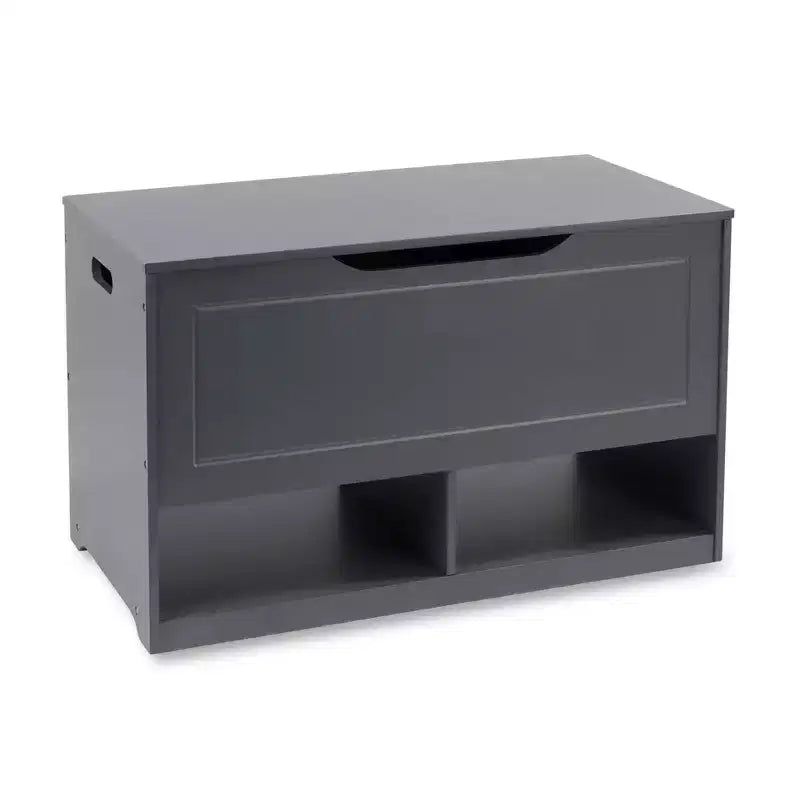 Badger Basket Banc et boîte de rangement pour jouets « Up and Down » avec deux paniers, anthracite