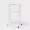Wire Wood Basket Cart - White - Brightroom™