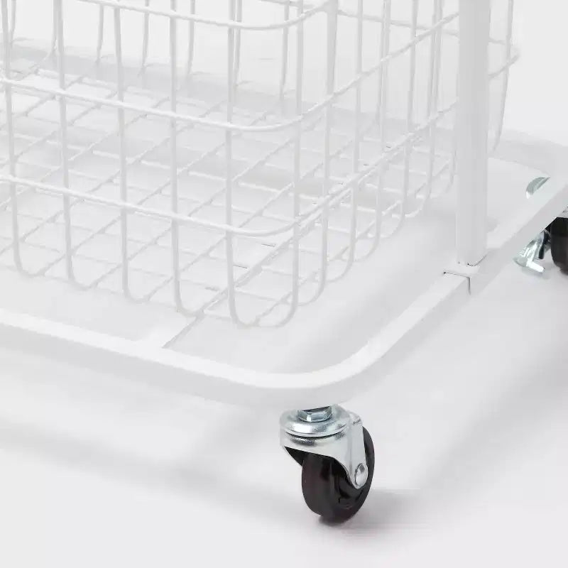 Chariot de rangement à roulettes en métal - Blanc - Brightroom™