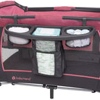 Baby Trend Lil Snooze Deluxe III Parc de jeu pour jumeaux - Cozy Berry : Matelas en mousse, Cadre en métal, Capacité de 13,6 kg