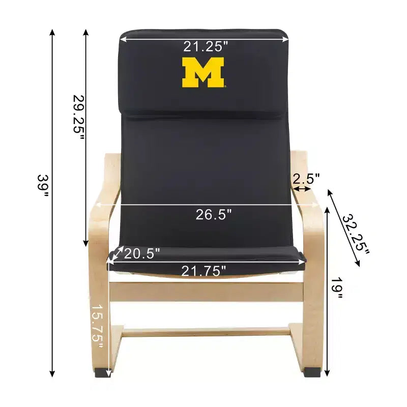 NCAA University of Michigan Bentwood Accent Chair