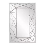 Howard Elliott 35.5"x23.5" Mirax Stainless Steel Framed Rectangular Wall Mirror Silver