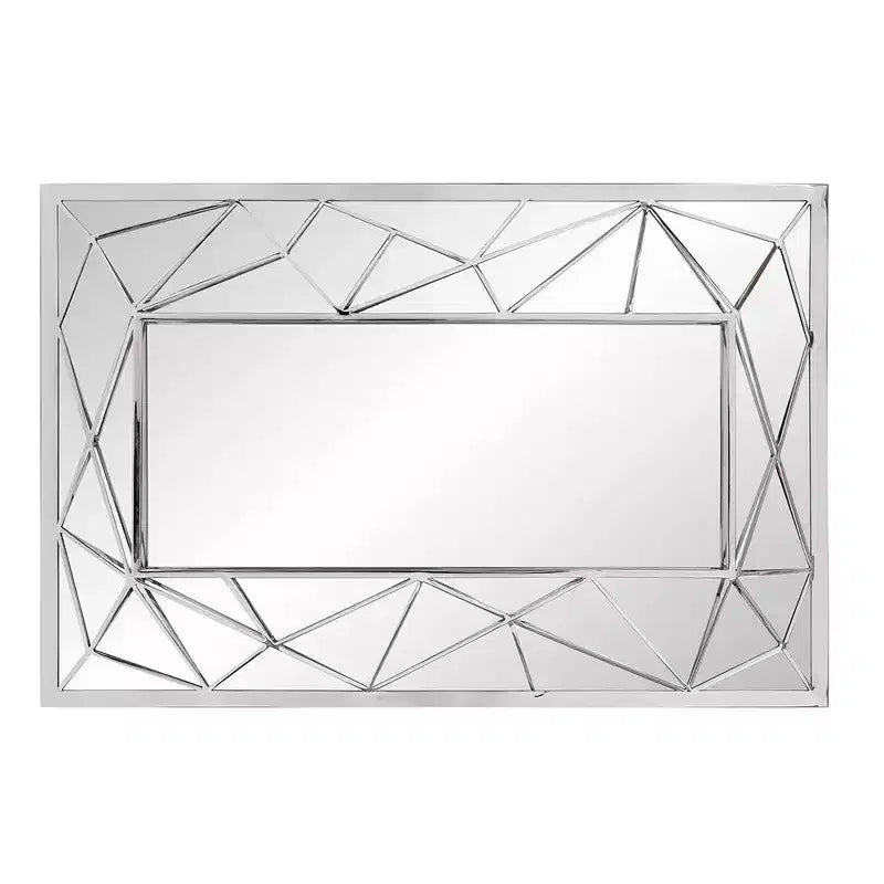Howard Elliott 35.5"x23.5" Mirax Stainless Steel Framed Rectangular Wall Mirror Silver