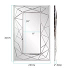 Howard Elliott 35.5"x23.5" Mirax Stainless Steel Framed Rectangular Wall Mirror Silver