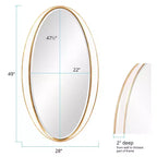 Howard Elliott 49"x28" Oval Decorative Rania Wall Mirror White/Gold