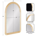 Miroir Mural Arqué Dessa 24"X36" Kate & Laurel All Things Decor Naturel
