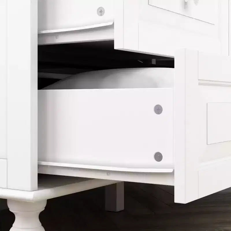 Famapy Wardrobe with Mirror 3 Doors 5 Drawers Classic Style