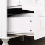 Famapy Wardrobe with Mirror 3 Doors 5 Drawers Classic Style