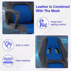 BestMassage Chaise de jeu Chaise de bureau avec soutien lombaire Hauteur réglable Cuir PU Chaise de direction pour femmes, hommes et adultes