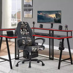 BestMassage Chaise de jeu Chaise de bureau avec soutien lombaire Hauteur réglable Cuir PU Chaise de direction pour femmes, hommes et adultes