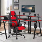 BestMassage Chaise de jeu Chaise de bureau avec soutien lombaire Hauteur réglable Cuir PU Chaise de direction pour femmes, hommes et adultes