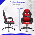 BestMassage Chaise de jeu Chaise de bureau avec soutien lombaire Hauteur réglable Cuir PU Chaise de direction pour femmes, hommes et adultes