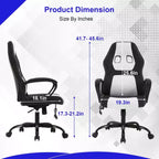 BestMassage Chaise de jeu Chaise de bureau avec soutien lombaire Hauteur réglable Cuir PU Chaise de direction pour femmes, hommes et adultes
