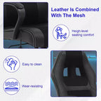 BestMassage Chaise de jeu Chaise de bureau avec soutien lombaire Hauteur réglable Cuir PU Chaise de direction pour femmes, hommes et adultes