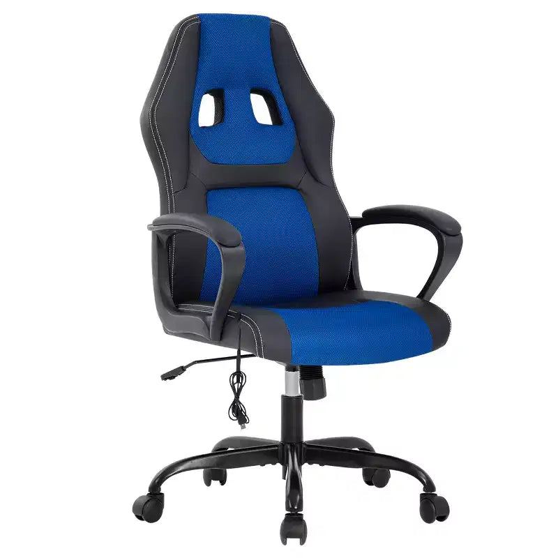 BestMassage Chaise de jeu Chaise de bureau avec soutien lombaire Hauteur réglable Cuir PU Chaise de direction pour femmes, hommes et adultes