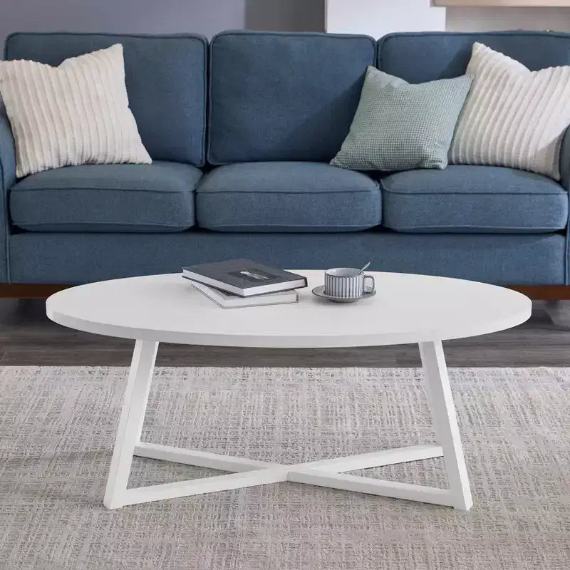 Table basse ovale en bois Modern Harmony de Roundhill Furniture