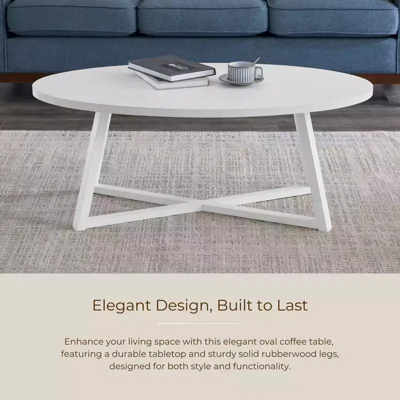 Table basse ovale en bois Modern Harmony de Roundhill Furniture