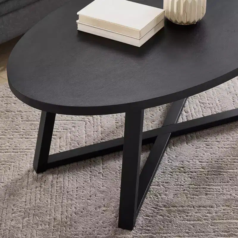 Table basse ovale en bois Modern Harmony de Roundhill Furniture