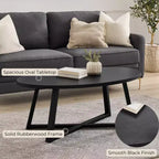 Table basse ovale en bois Modern Harmony de Roundhill Furniture