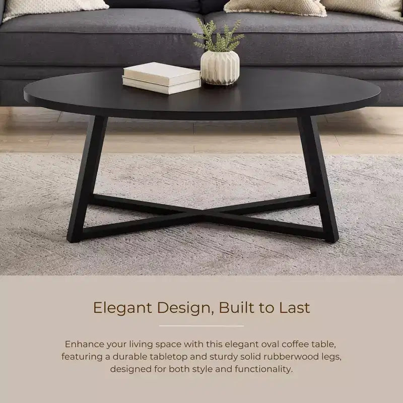Table basse ovale en bois Modern Harmony de Roundhill Furniture