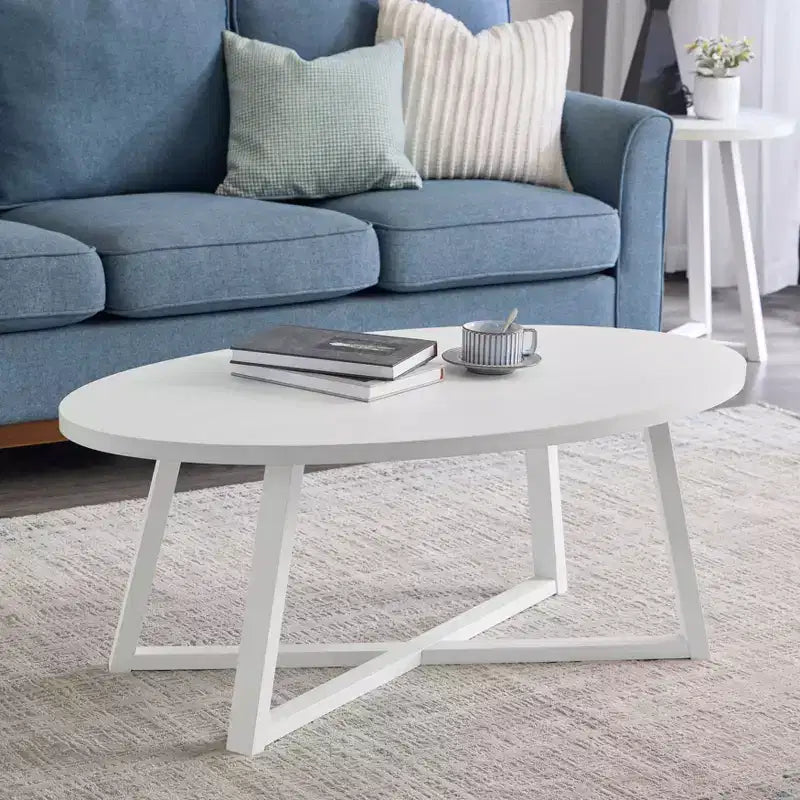 Table basse ovale en bois Modern Harmony de Roundhill Furniture