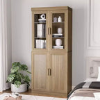 PexFix 36x31x16 Wood Accent Cabinet with Adjustable Shelf Storage Cabinet Natural