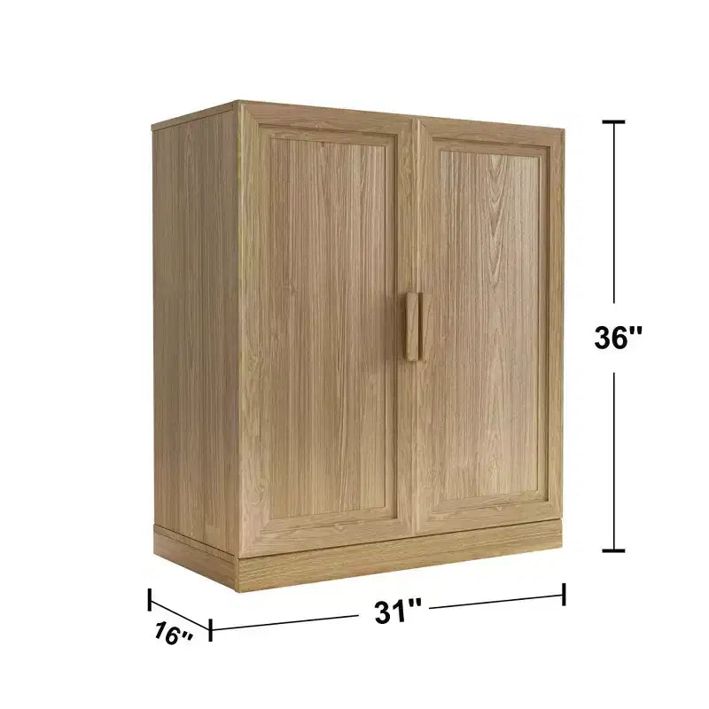 PexFix 36x31x16 Wood Accent Cabinet with Adjustable Shelf Storage Cabinet Natural
