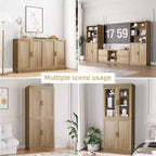 PexFix 36x31x16 Wood Accent Cabinet with Adjustable Shelf Storage Cabinet Natural