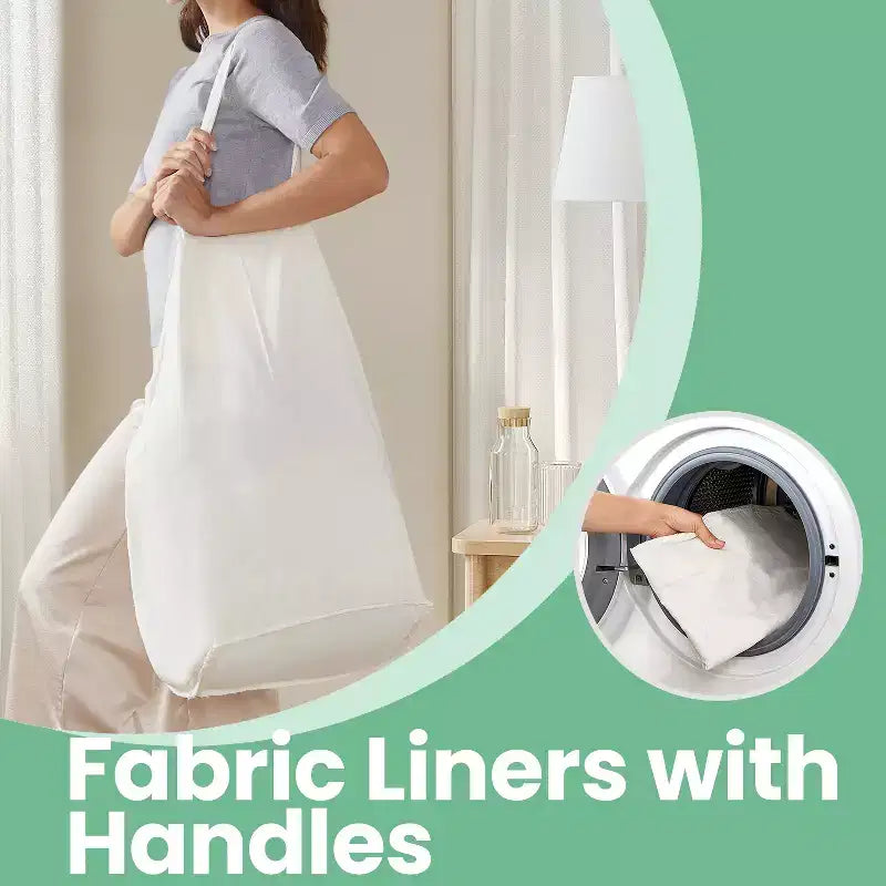 Panier à linge 90 L avec couvercle, double panier à linge en osier avec 2 sacs de doublure amovibles pour salle de bain