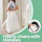 Panier à linge 90 L avec couvercle, double panier à linge en osier avec 2 sacs de doublure amovibles pour salle de bain