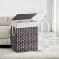 90L Laundry Hamper with Lid Laundry Clothes Hamper with 2 Removable Liner Bags Wicker Double Laundry Basket for Bathroom