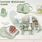 Costway 2-Tier Floating Dinosaur Kids Bookshelf Wall-Mounted Nursery Book Shelf