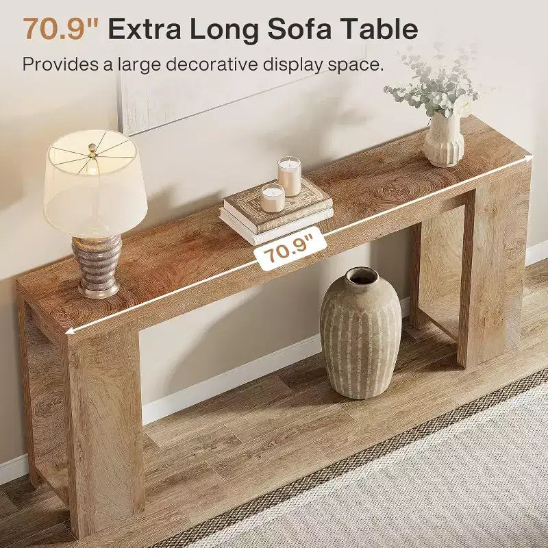 Tribesigns 70.9 inch Extra Long Console Table, Narrow Entryway Sofa Accent Table for Living Room Hallway