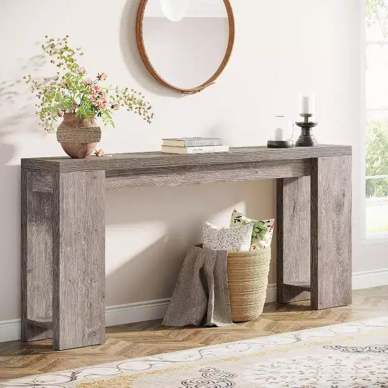 Tribesigns 70.9 inch Extra Long Console Table, Narrow Entryway Sofa Accent Table for Living Room Hallway