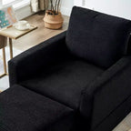 GDFStudio Warner Corduroy 32W Upholstered Accent Chair with Ottoman