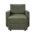 GDFStudio Warner Corduroy 32W Upholstered Accent Chair with Ottoman