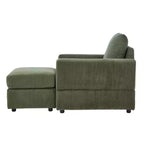 GDFStudio Warner Corduroy 32W Upholstered Accent Chair with Ottoman