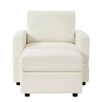 GDFStudio Warner Corduroy 32W Upholstered Accent Chair with Ottoman