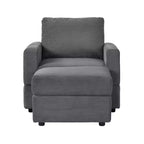 GDFStudio Warner Corduroy 32W Upholstered Accent Chair with Ottoman