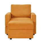 GDFStudio Warner Corduroy 32W Upholstered Accent Chair with Ottoman