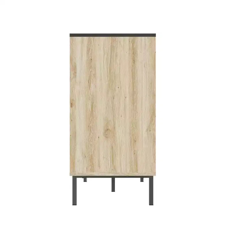 Commode à 6 tiroirs, Armoire de rangement sans poignée pour chambre à coucher, Naturel -ModernLuxe