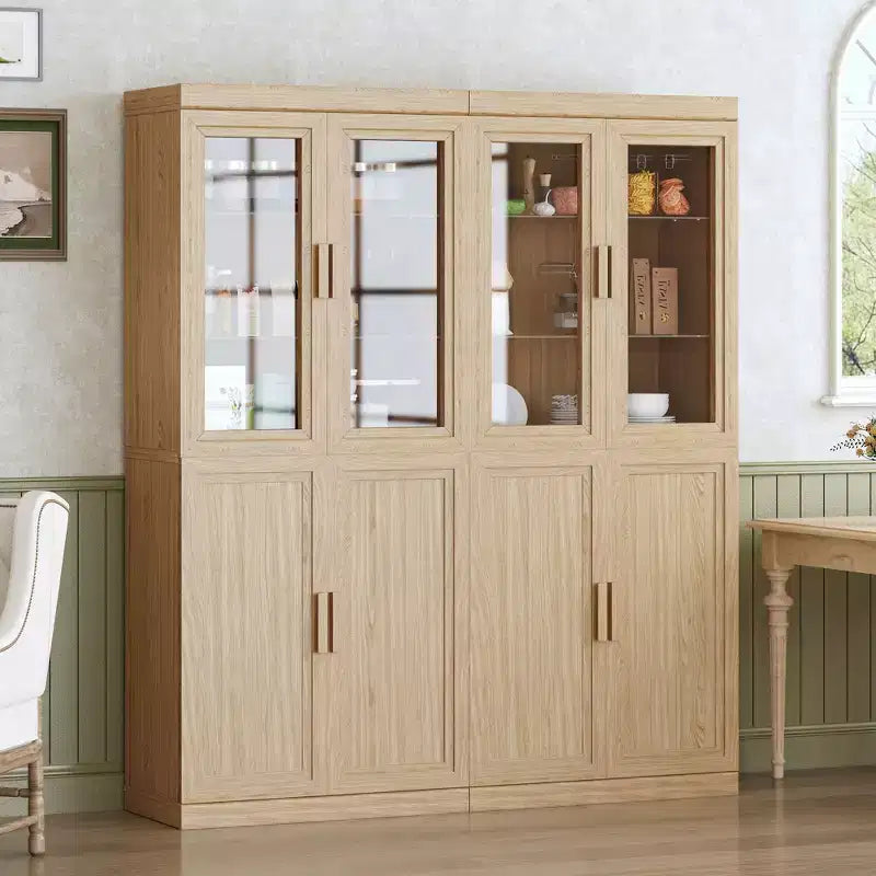 Armoire de cuisine PexFix 72x31x16 en bois avec étagères réglables, brun clair
