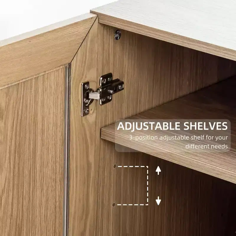 Armoire de cuisine PexFix 72x31x16 en bois avec étagères réglables, brun clair