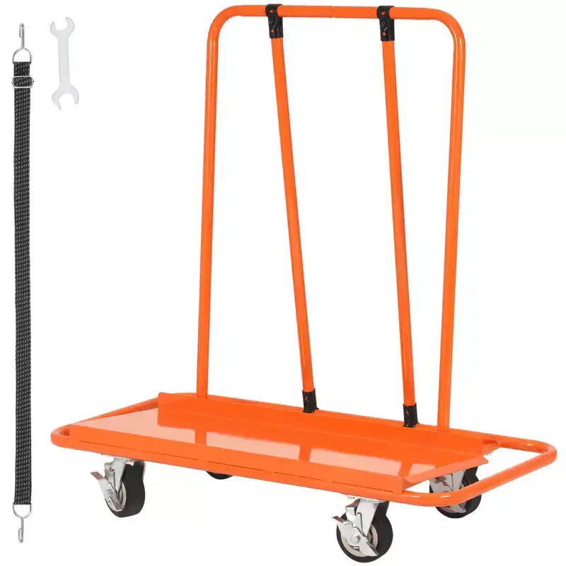 VEVOR Drywall Cart, 3000 LBS Panel Dolly Cart with 45.28 x 21.8 Deck and 5 Swivel Wheels, Handling Wall Panel, Sheetrock, Lumber