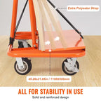 Chariot à panneaux de cloison sèche VEVOR, capacité de 1360 kg, plateforme de 115 x 55 cm et 5 roulettes pivotantes, pour panneaux muraux, plaques de plâtre, bois