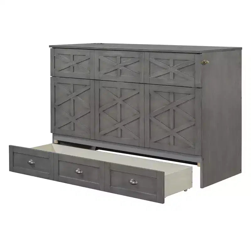 Lit escamotable grand lit Whisen Clever Design, peut être plié dans une armoire avec de grands tiroirs