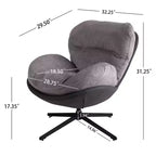 Fauteuil pivotant moderne Christopher Knight Home Alger en chenille et similicuir