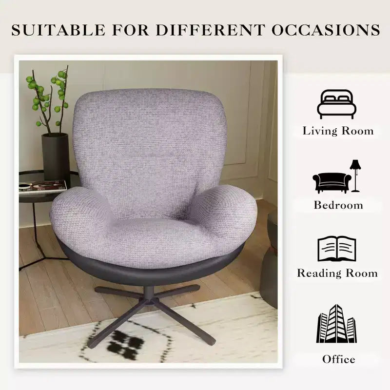 Fauteuil pivotant moderne Christopher Knight Home Alger en chenille et similicuir